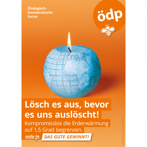 A1 Hohlkammer-Plakat "Lösch es aus, bevor es uns auslöscht!"-Kerze