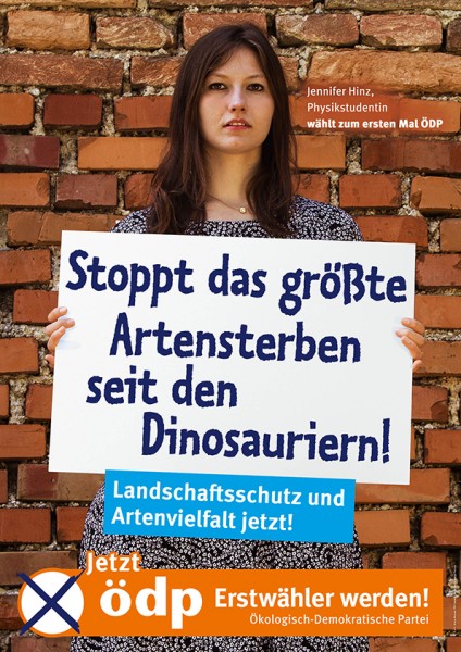 Erstwählerplakat "Artensterben" Pappe Doppel-A1
