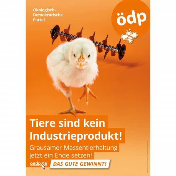 A1 Pappe-Doppel-Plakat "Tiere sind kein Industrieprodukt!"y